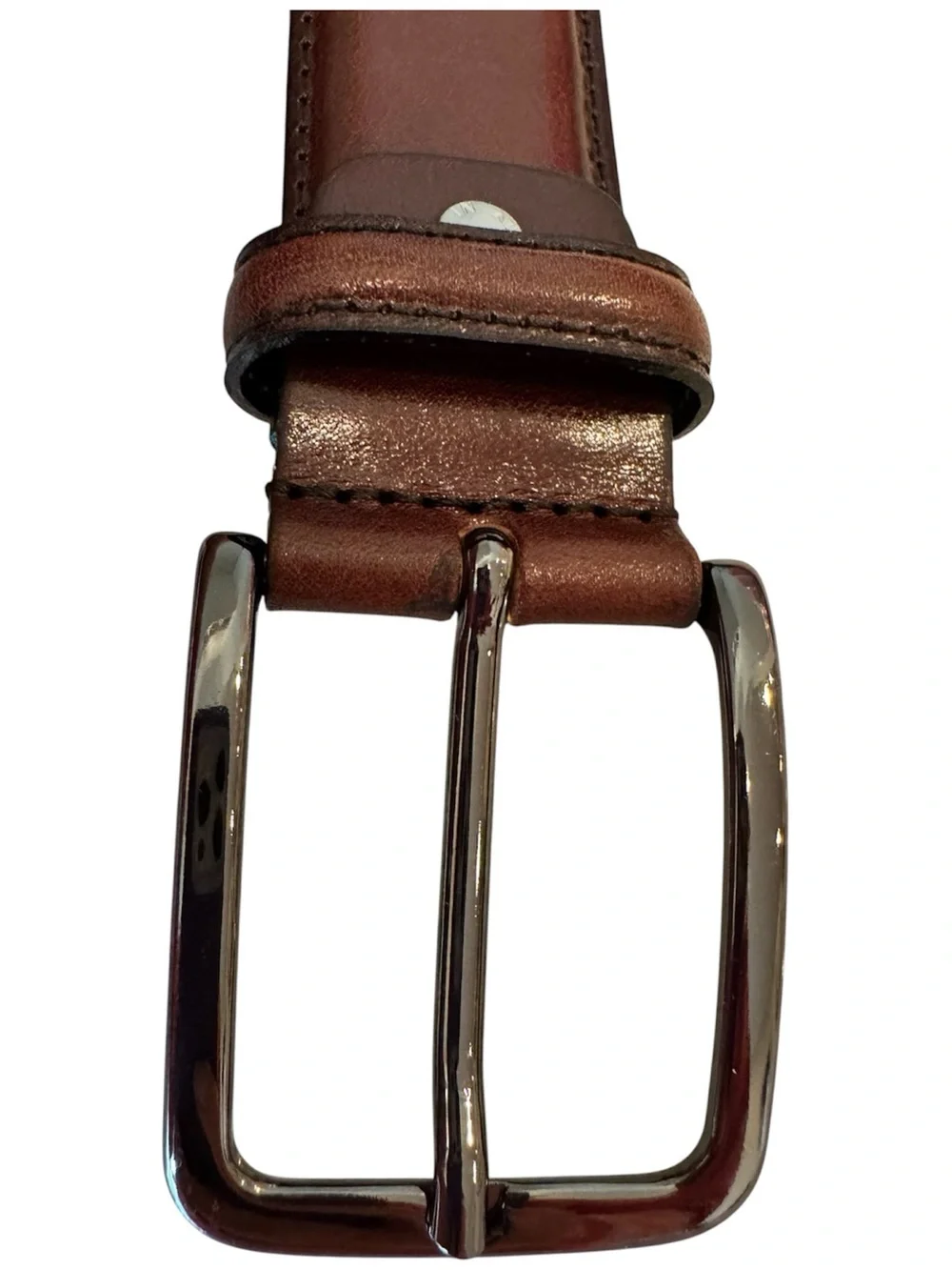 New NWOT Dark Brown Leather Belt Italian Made Waist L 40 42